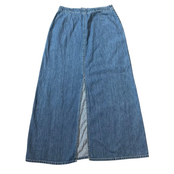 Classic vintage‎ Liz Claiborne Blue A-Line Maxi Skirt Casual - Picture 2 of 4